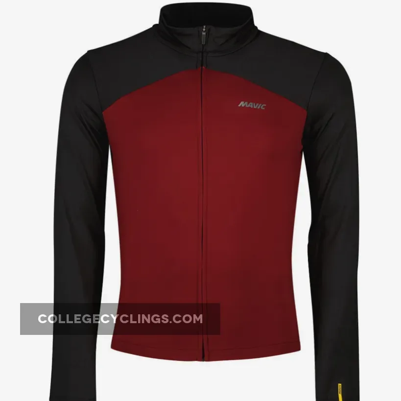 Mavic Cosmic Thermo Long Sleeves Jersey - Red Black To Buy T00004454