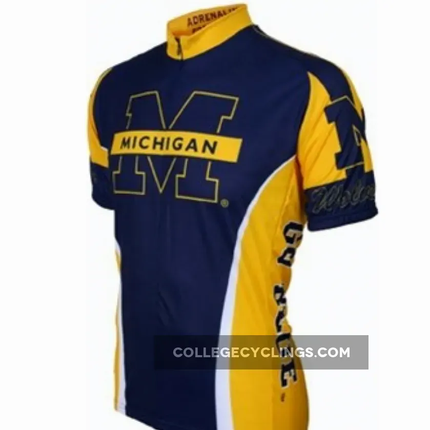UM Umich University of Michigan Wolverines Cycling Short Sleeve Jersey