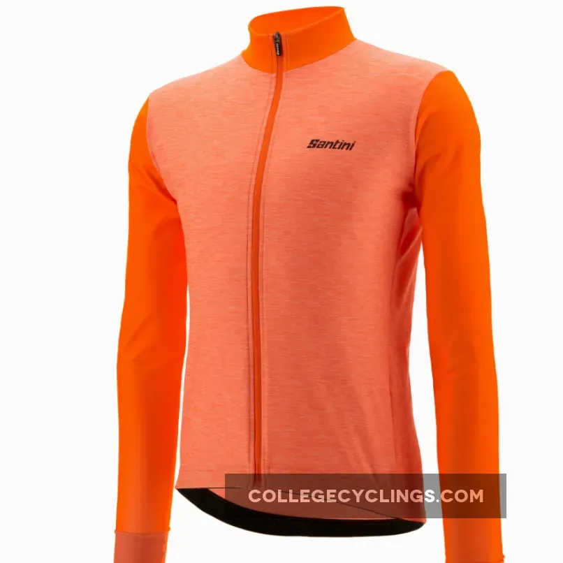 Santini Colore Puro Long Sleeve Jersey - Orange Online