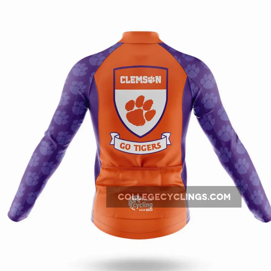 Clemson Tigers Shield Long Sleeve Cycling Jersey For Sale Clemson Tigers Shield Long Sleeve Cycling Jersey For Sale