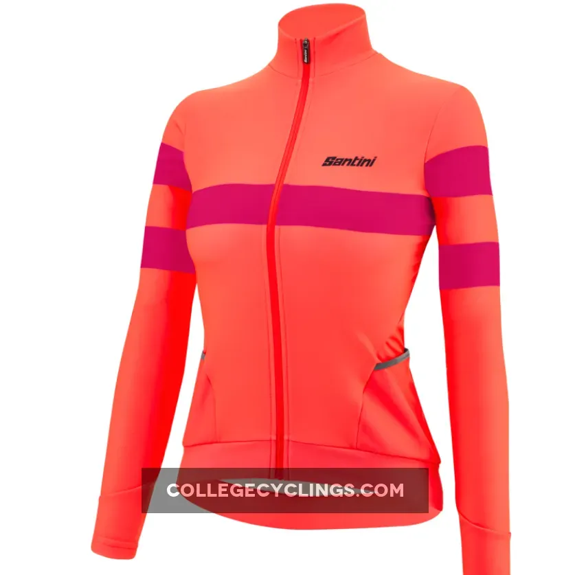 Santini Coral Bengal long sleeves woman jersey - Pink