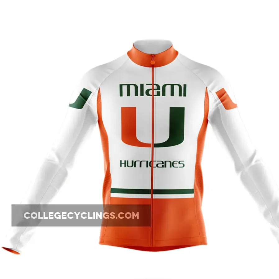 Miami Hurricanes Long Sleeve Cycling Jersey For Sale