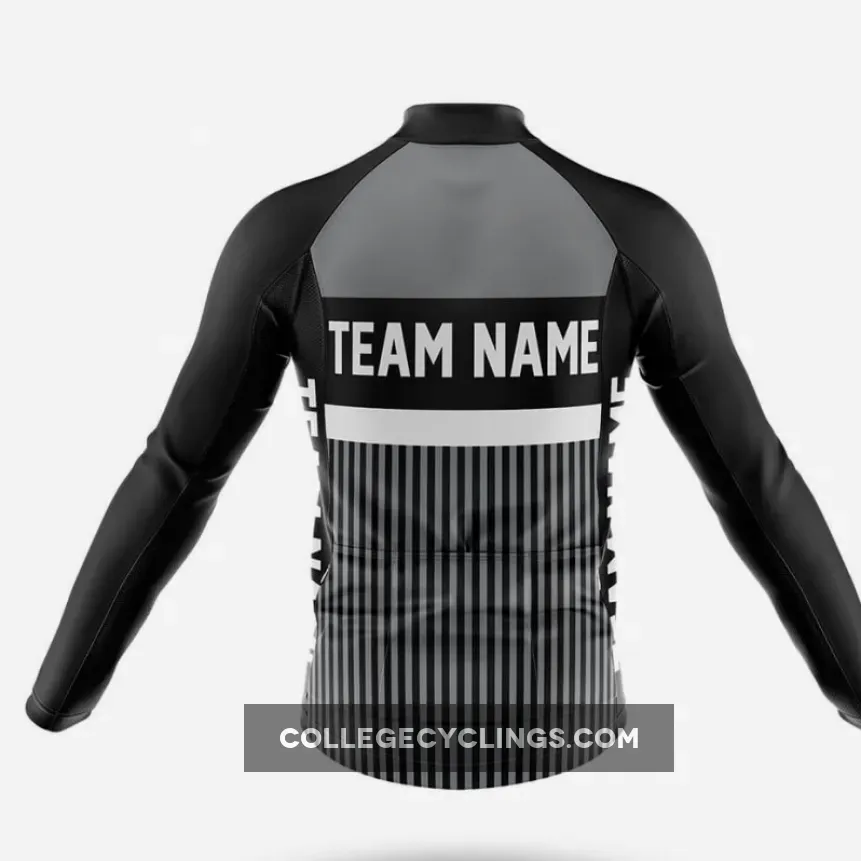 Custom Team Name M6 Grey - Men's Cycling Kit / Long Sleeve Jersey