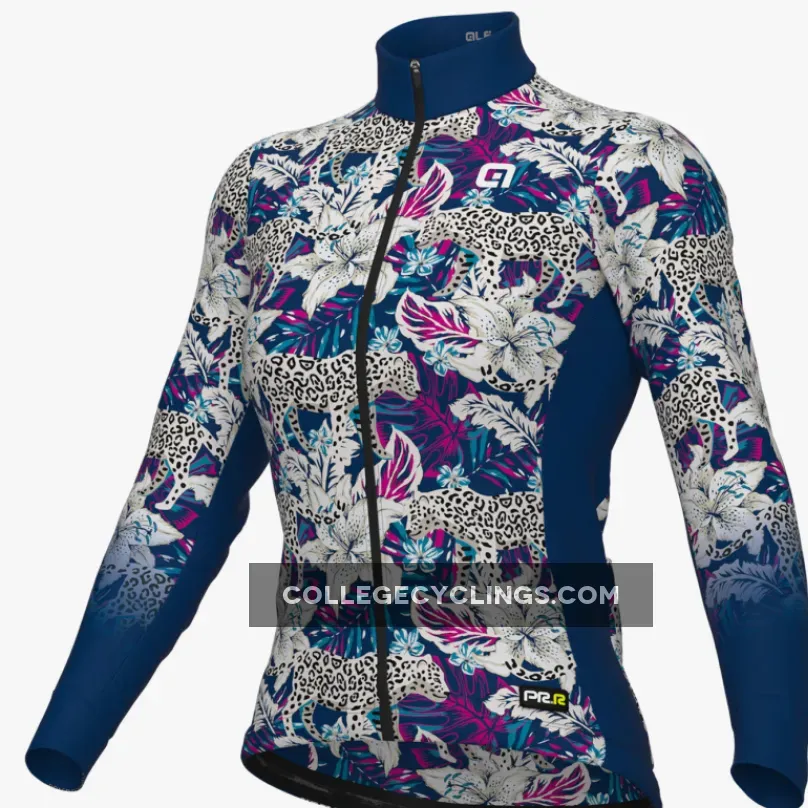 Ale PRR Hibiscus long sleeve woman jersey - Blue