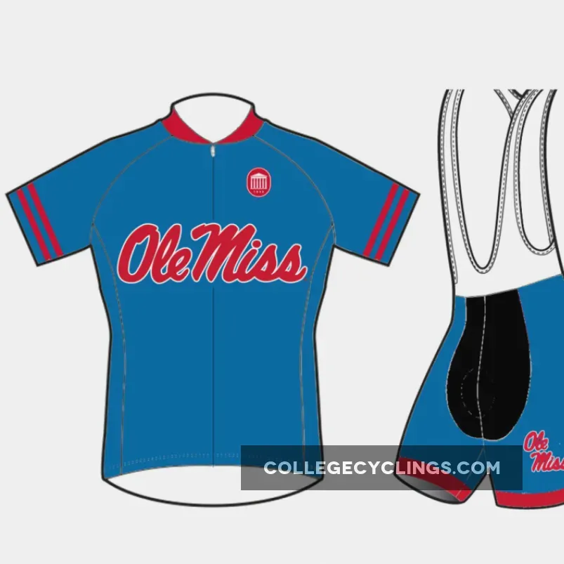 The University of Mississippi Ole Miss Cycling Jerseys and (bib) shorts