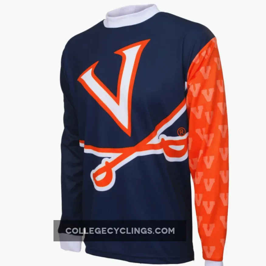 NCAA U.Va. UVA University of Virginia Cavaliers Mountain Long Sleeve Bike MTB Cycling Jerseys