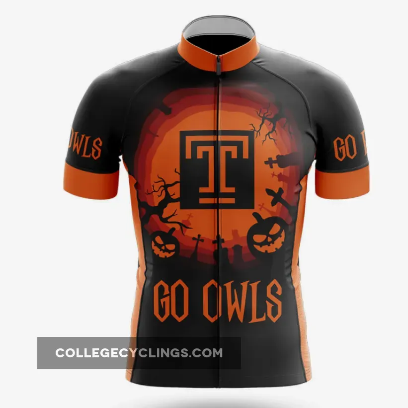 Halloween Temple University Long Sleeve Cycling Jersey Halloween Temple University Long Sleeve Cycling Jersey