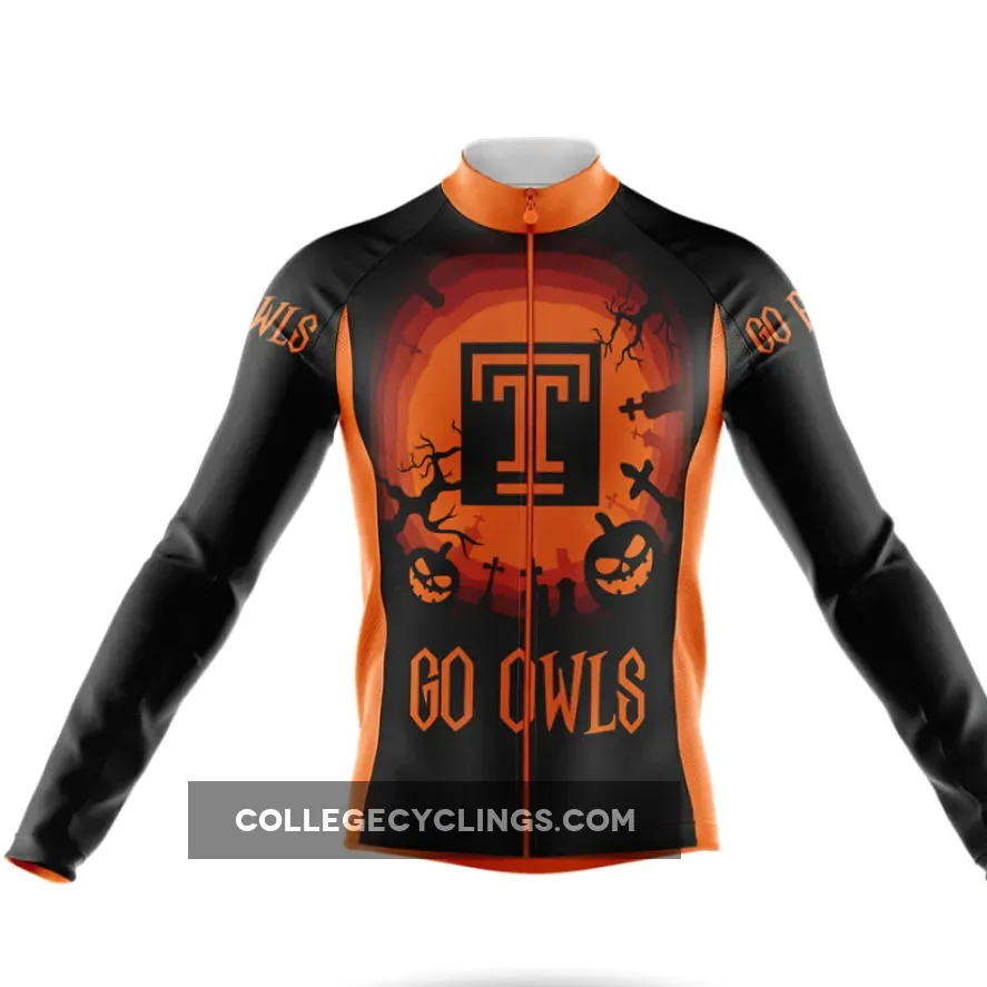 Halloween Temple University Long Sleeve Cycling Jersey Halloween Temple University Long Sleeve Cycling Jersey