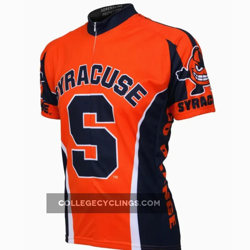 Syracuse Men's Orange Blue Cycling Jersey with Team Logo and Unique Design.